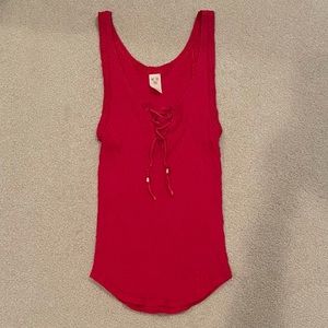 Free People Braided Cross Tie Tank Top